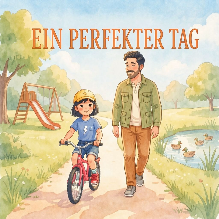 Ein perfekter Tag German personalized storybook cover featuring Young girl and uncle