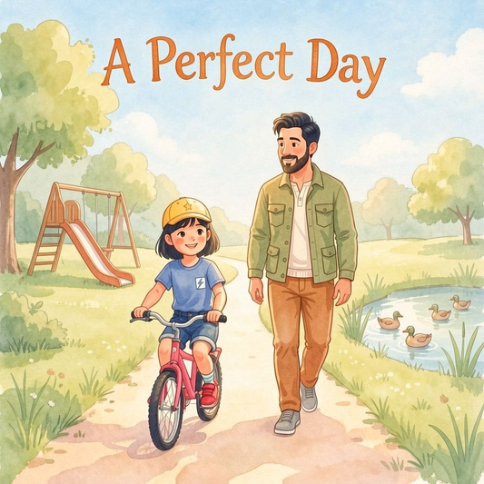 A Perfect Day English personalized storybook cover featuring Young girl and uncle