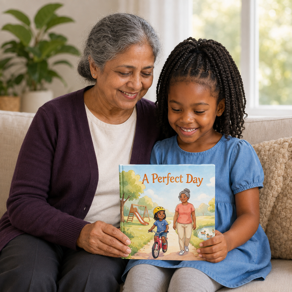 Sharing the personalized A Perfect Day square picture book