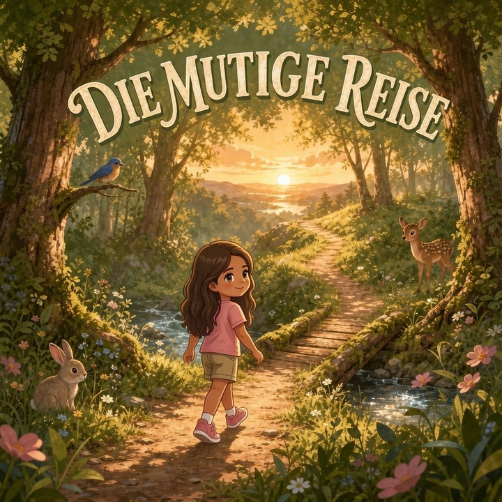 Die mutige Reise German personalized storybook cover featuring Young girl