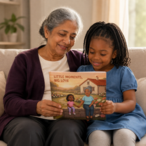 Shared reading with the personalized Little Moments, Big Love square picture book