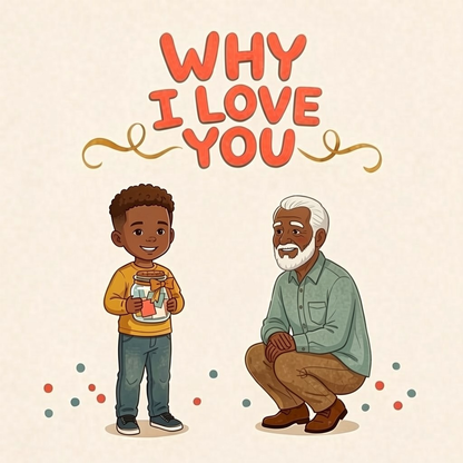 Why I Love You English personalized storybook cover featuring Young boy and grandfather